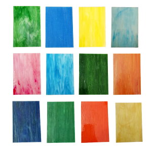 【送料無料】Mollytek モザイクタイル ステンドグラスシート ガラス板 材料 モザイクシート 手工芸品 飾り物パーツ 手作り DIY用品 15 * 10cm 12色セット