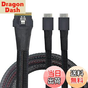 �y���������zNFHK PCI-E Ultraport Slimline SAS Slim 4.0 SFF-8654 8i74pin����DualOculinkSFF-8611�P�[�u��50cmPCI-Express