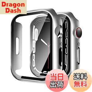 【送料無料】【2枚】YUGYUG 対応 Apple Watch ケース Series 9/8/7 Apple Watch カバー PC素材 アップルウォッチ ケース ガラスフィルム 一体型 日本旭硝子材 二重構造 アップルウォッチ カバー 全面保護