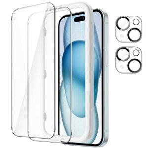 �y���������zJETech iPhone14Pro 6.1�C���`�p �S�ʕی�t�B���� �J���������Y�t�B�����t�� �����K���X�t�B���� HD�N���A 2��+2���Z�b�g