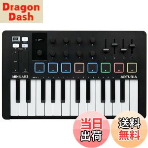 �y���������zArturia MIDI �L�[�{�[�h �R���g���[���[ MiniLab 3 �z���C�g �F�F�u���b�N