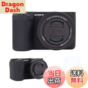 �y���������zRieibi �V���R���ی�P�[�X Sony Alpha ZV-E10 II �J�����P�[�X �X�N���[���v���e�N�^�[2�t�� �y�� ZV-E10II�P�[�X �O���b�v���o���� Sony ZV-E10 II�J�����P�[�X�p �F�F�u���b�N�A�T�C�Y�F