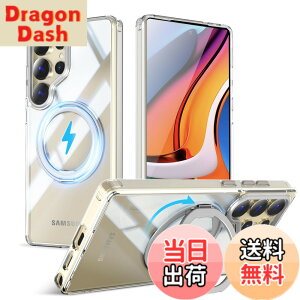 �y���������zMagSafe�Ή��P�[�X 360°���R��]�X�^���h �ϏՌ��� �����O�t�� ���G��ǂ� �S�ʕی� �h�o �F�F�N���A�A�T�C�Y�FGalaxy S25 Ultra �p