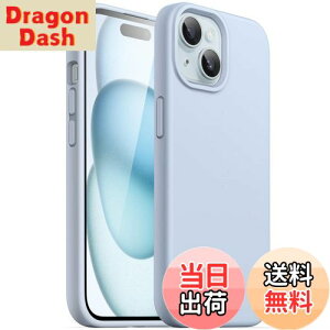 【送料無料】JETech iPhone 15 Plus 6.7インチ用 シリコンケース シルキーソフトタッチフルボディ保護ケース耐衝撃カバー (ブルー)