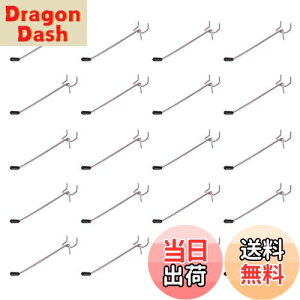 【送料無料】Rurumi 有孔ボード フック セット ゴム付き 厚さ 5.5mm ボード 対応 穴 ピッチ25mm 穴径 5mm 専用 固定 止め 金具 パンチングボード 穴あき ボード ペグボード (15cm 20本セット)