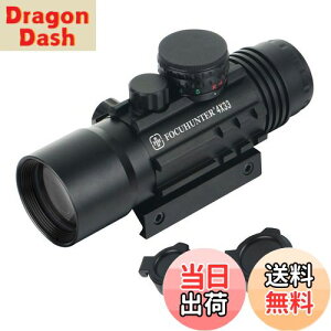 【送料無料】FOCUHUNTER タクティカルスコープ 4x33mm戦術ライフルスコープ 赤/緑レティクル 1/4MOAトリプルレールスコープサイト 三つの20mmレール搭載 改良型ショートスコープ 11mm&20mmレールに取