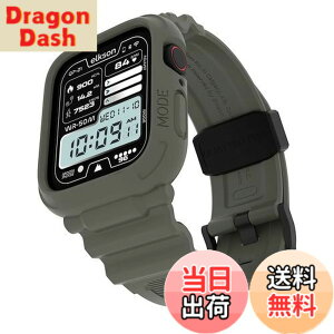 �y���������z[elkson] �A�b�v���E�H�b�` �o���h 45mm 44mm �o���p�[�P�[�X�t�� ���ȃ����Y�o���h Apple Watch SE2 iWatch Series 9 8 7 6 5 4�p, Quattro Pro Series �X�|�[�c�~���^���[�ی�P�[�X �v���e�N�^�[ 