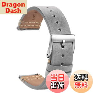 【送料無料】TStrap レザー 時計ベルト 時計バンド 20mm - 本革時計ベルト スマートウォッチ ベルト 交換 - メンズ 時計の替えベルト 時計べると - バックルとスライド式バネ棒付き - 18mm 19mm 21mm