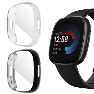 yzHeeNia y2zFitbit Versa 4/Fitbit Sense 2 Ή Jo[ TPUSʕیP[X ߗ Ռz wh~ y C菝h~ Fitbit Versa 4/Fitbit Sense 2 p (+NA)