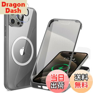 �y���������z�y���ʋ����K���X�E���ٓI�ȑϏՌ����zHAUTRKBG iPhone 15 Pro Max �p �P�[�X �N���A �S�ʕی� [MagSafe�Ή�] [�J�����t�C������]�M�����Ȃ� �\�t�gTPU�o���p�[ �}�O�Z�[�t ���C�����X