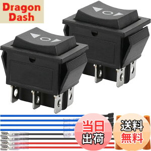 �y���������zXiatiaosann ���b�J�[�X�C�b�` 6�^�[�~�i�� 3�|�W�V����ON-OFF-ON DPDT ���[�����^���X�C�b�` 12V DC 10A/16A 250VAC/20A 125VAC �؂�ւ��X�C�b�` �ɐ����]�X�C�b�` ���[�^�[����p�A2��