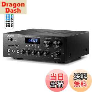 �y���������zMoukey �p���[�A���v �V�X�e�� �}�C�N�~�L�T�[ 220W Bluetooth�Ή� �f���A���`�����l���T�E���h�I�[�f�B�I�X�e���I���V�[�o�[ ���j�^�����O/USB�ASD�AAUX�AMIC IN/�G�R�[�A���W�I�ALCD-�z