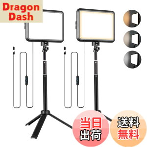 �y���������zNiceVeedi�B�e�p���C�g 2�p�b�NUSB�Ɩ����C�g LED���r�f�I���C�g10�i�K���� 2800K-6500K 280°�p�x���ߒ��߉\ �����^�ѕ֗��ȃ��C�g�Z�b�g �I�����C����c/���ϏƖ�/YouTube/Tik Tok/���C