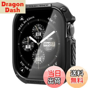 �y���������zSpigen Apple Watch 11 Apple Watch 10 �P�[�X 46mm �K���X ��̌^ �ČRMIL�K�i�擾 ��ʕی� �ϏՌ� ���� �Ռ��z�� ���菝 �h�~ �ی�J�o�[ �^�t�E�A�[�}�[ ACS08603 (�u���b�N)