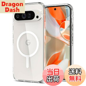 �y���������zSpigen Pixel 9 / 9 Pro �P�[�X �N���A ���ςȂ� ���C�����X�[�d�Ή� 2�d�\�� �ČRMIL�K�i�擾 �ϏՌ� ���菝�h�~ �E���g���E�n�C�u���b�h���^�������O�}�O�t�B�b�g ACS09025 (�z���C�g)