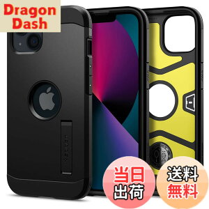 �y���������zSpigen iPhone13Mini�P�[�X �ϏՌ� �ŋ� �ČRMIL�K�i�擾 3�w�\�� �L�b�N�X�^���h �t�� �J�����ی� ���h�~ �Ռ��z�� ���C�����X�[�d �^�t�E�A�[�}�[ ACS03331 (�u���b�N)