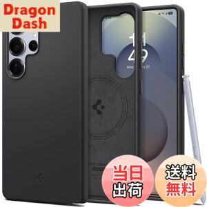�y���������zSpigen Galaxy S25 Ultra �P�[�X Magfit�Ή� �V���R�� �ϏՌ� �y�� ���^�Ή� TPU �V���R���t�B�b�g�E�}�O�t�B�b�g ACS09017 (�u���b�N)