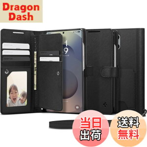 �y���������zSpigen Galaxy S25 Ultra �P�[�X �蒠�^ �ϏՌ� �ČRMIL�K�i�擾 ���X�g���b�v�t�� �J�[�h���[ �σL�Y �����v �Ռ��z�� �E�H���b�gS ACS09124 (�u���b�N)
