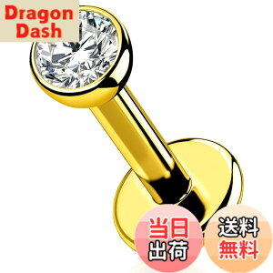 �y���������zOUFER Body Piercing Titanium Internally Helix Tragus Earring Piercing Jewellery Gold Lip Bars Labret Stud Piercing 16G 6/8/10/12mm Helix Earring Conch Lip Labret Piercing Bars �T�C�Y�F8mm