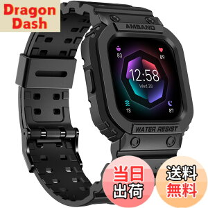 �y���������zamBand Fitbit Versa 4/ Fitbit Versa 3/ Fitbit Versa 2/ Fitbit Versa Lite/Fitbit Sense 2/ Fitbit Sense�o���h �P�[�X�t�� �ی�P�[�X �X�g���b�v ���ȃX�|�[�c�v���e�N�^�[ �� �F�F�u���b�N�A�T�C�Y�FFi