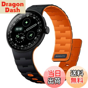 �y���������z[Bandletic] 2026 �V�^ Google Pixel Watch �o���h - Pixel Watch 1�E2�E3�E4 (41mm�E45mm) �Ή� N54���΃o���h �}�O�l�b�g���V���R�� �j�����p �X�|�[�c�p �y�� �F�F�u���b�N/�I�����W�A�T�C�Y�Fpixe