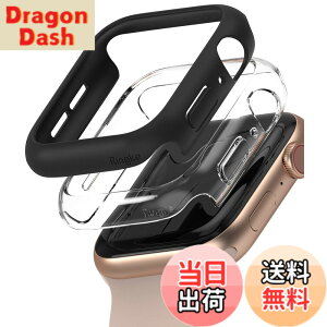 �y���������zJP - Ringke Apple Watch Series 6 / 5 / 4 / SE 40, 44mm Slim �F�FClear & Matte Black (2P)�A�T�C�Y�F[6 / 5 / 4 / SE 44mm]