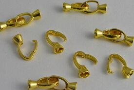 ビーズクラブ フック クラスプ 留め金 フックデザイン ゴールド ペア 5個セット 15mm ネックレス ブレスレット パーツ ハンドメイド