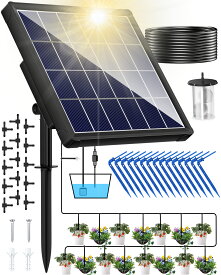 【電源・水道不要】 ソーラー 自動 灌水器 水やり器 観葉植物 ベランダ 水やり タイマー 自動散水 自動水やり機 自動水やり 自動給水器 水やりタイマー 充電式 ポンプ 鉢植え プランター 家庭菜園 キット 農業 水撒き 畑 散水 屋外 植物 花 園芸 鉢（15鉢対応）