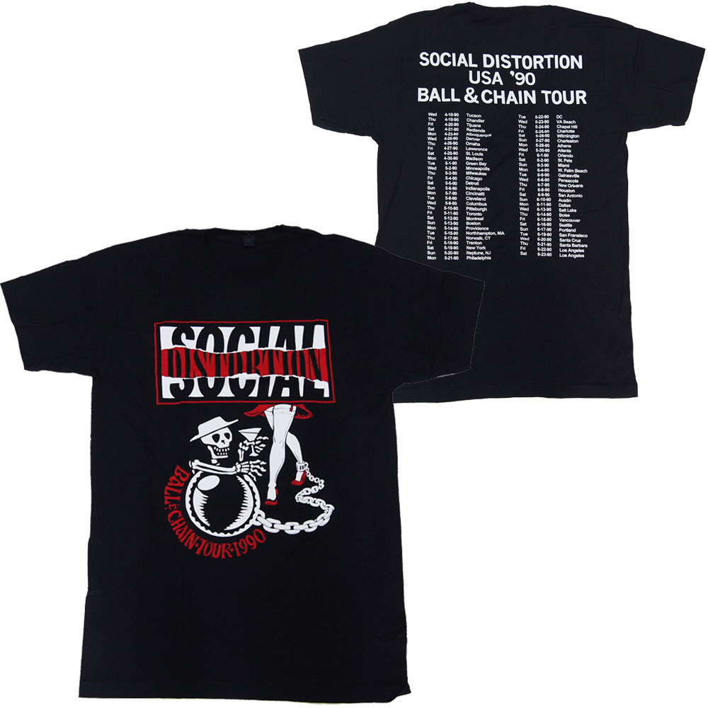 SOCIAL DISTORTION・BALL AND CHAIN TOUR・ロックTシャツ・ソーシャルディストーション・オフィシャル バンドTシャツ  | dragtrain／ドラッグトレイン