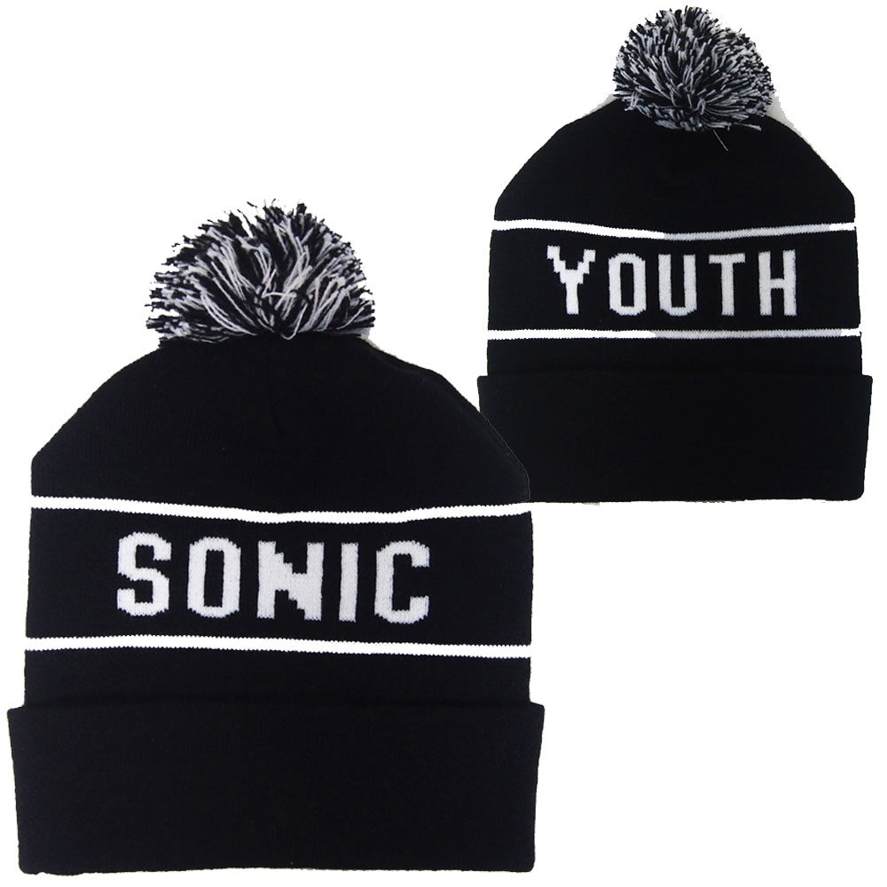 【楽天市場】SONIC YOUTH・ソニック ユース・ホワイト/ブラック・KNIT CAP・ポンポンニット帽・オフィシャル ニット帽 :  dragtrain／ドラッグトレイン