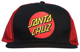 SANTA CRUZ CLASSIC DOT BLACK×RED TRUCKER CAP サンタクルーズ メッシュキャップ スナップバック正規品