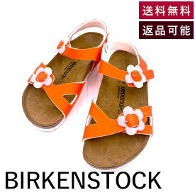 【中古】ビルケンシュトック BIRKENSTOCK サンダル お花モチーフ オレンジ ビタミンカラー 送料無料 h0215lq01120 返品可 古着 中古 ブランド古着DB