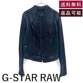 【中古】ジースターロゥ G-STAR RAW デニムブルゾン 切り替え ストレッチ おしゃれ ブラック系 送料無料 h0305m013 返品可 古着 中古 ブランド古着DB