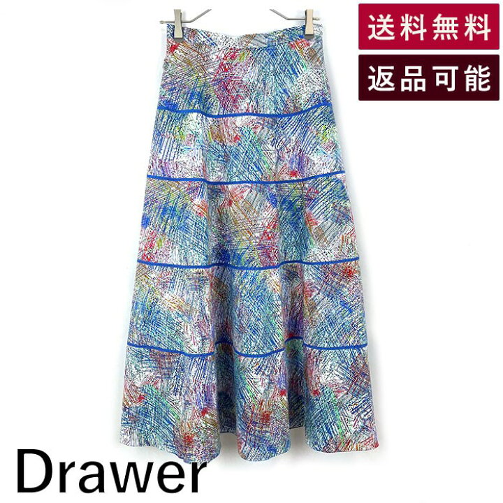 楽天市場】【中古】ドゥロワー Drawer フレアロングスカート 柄 レース 
