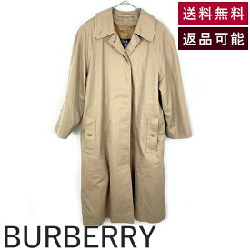 【中古】バーバリー BURBERRY ステンカラーコート チェック柄ライナー付き ベージュ系 送料無料 FGA80-942 i0328aq00176 返品可 古着 中古 ブランド古着DB