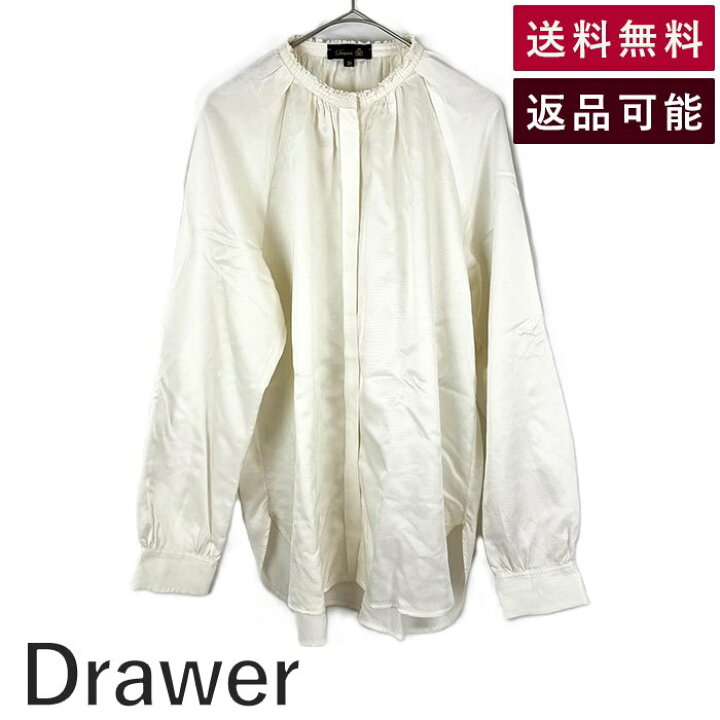 楽天市場】【中古】ドゥロワー Drawer シルクブラウス 首元ギャザー 