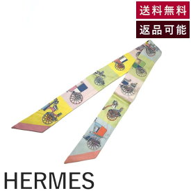 【中古】エルメス HERMES ツイリー スカーフ スリム 馬車 パステルカラー 可愛い マルチカラー 送料無料 i0515lq012104 返品可 古着 中古 ブランド古着DB