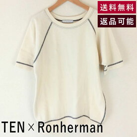 ＼3300円以上購入で30％OFF／【中古】テン　ロンハーマン TEN×Ronherman 半袖ニット ベージュ ラグラン ボートネック アイボリー 3110900661 3110900661 F0228H044-F0315 返品可 古着 中古 ブランド古着DB