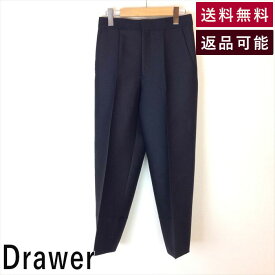 【中古】ドゥロワー Drawer ウールシルク裾切り替えクロップドパンツ 黒 ウール パンツ サイズ36 E0419I004-E00507 返品可 古着 中古 ブランド古着DB 値下げ