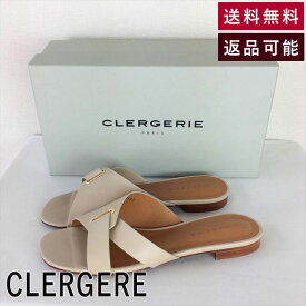 【中古】クレジュリー CLERGERE ミュール ベージュ フラット ローヒール E0517H025-E00521 返品可 古着 中古 ブランド古着DB