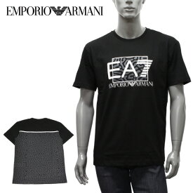 エンポリオアルマーニ EMPORIO ARMANI EA7 幾何学切替ロゴ Tシャツ【ブラック】3RPT01 PJ02Z 1200/【2023SS】m-tops