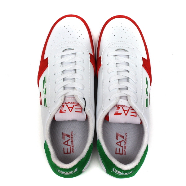 エンポリオアルマーニ EMPORIO ARMANI EA7 イーグル+ITALYカラー スニーカー【ホワイト×ITALY】X8X073 XK176  N445/【2021SS】m-shoes | drawers（ドロワーズ）