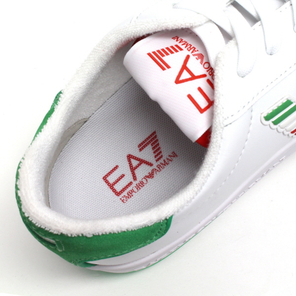 エンポリオアルマーニ EMPORIO ARMANI EA7 イーグル+ITALYカラー スニーカー【ホワイト×ITALY】X8X073 XK176  N445/【2021SS】m-shoes | drawers（ドロワーズ）