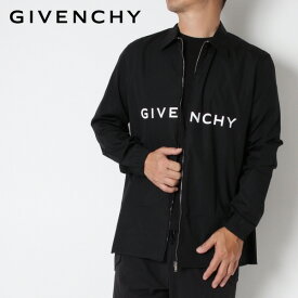 ジバンシィ GIVENCHY ブランドロゴ ジップアップシャツ BOXY FIT【BLACK】BM60TL1YC8 001 BLACK/【2023-24AW】m-tops