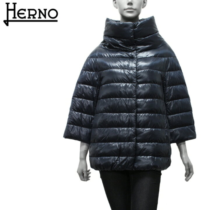 楽天市場】ヘルノ HERNO 七分袖 ダウンジャケット AMINTA【ネイビー 