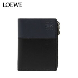 ロエベ LOEWE SLIM COMPACT WALLET スリム コンパクトウォレット 二つ折り財布【NAVY+BLACK】C568W73X01 8494 BLACK/DEEP NAVY/【2024SS】m-wallet