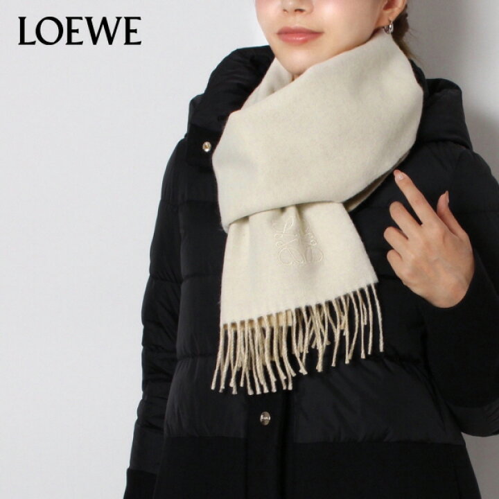 楽天市場】ロエベ LOEWE ANAGRAM SCARF ウール+カシミヤ バイカラー  