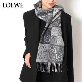 24SSモデルロエベ LOEWE レディース ANAGRAM SCARF アナグラムチェッカーボード スカーフマフラー【BLACK/WHITE】F810487X17 1102/【2024SS】goods