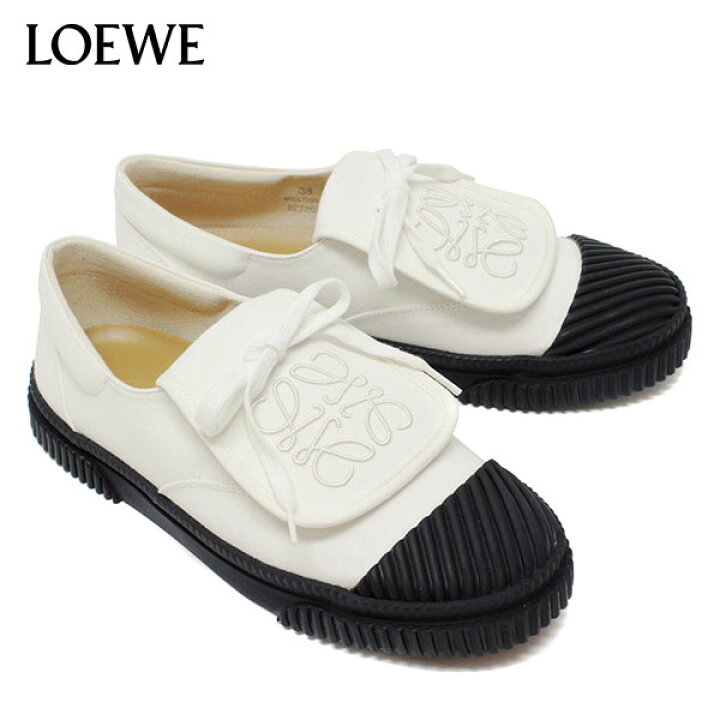 LOEWEロエベアナグラムフラップキャンバススニーカー3623cmホワイト