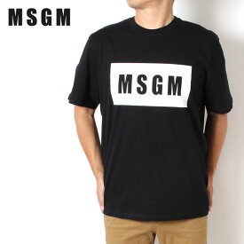エムエスジーエム MSGM ボックスロゴ Tシャツ【ブラック】2000MM520 200002 99/【2023SS】m-tops